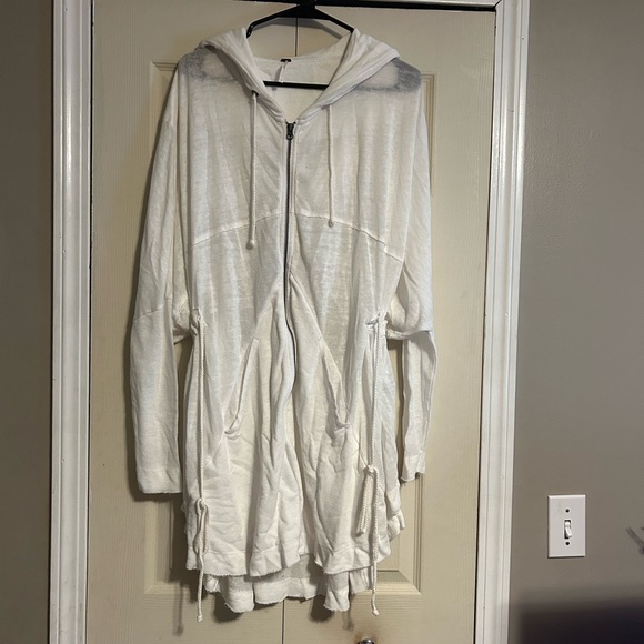 Free People White Hooded Jacket - Picture 1 of 3